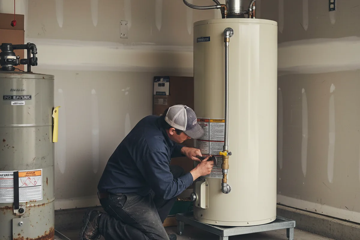 Water heater and shutoff valve replacement in Sunapee