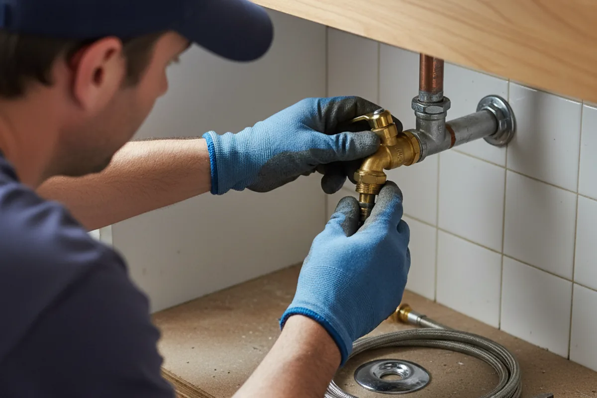 Shutoff valve and fitting work during Faucet and Fixture Repair in Sunapee